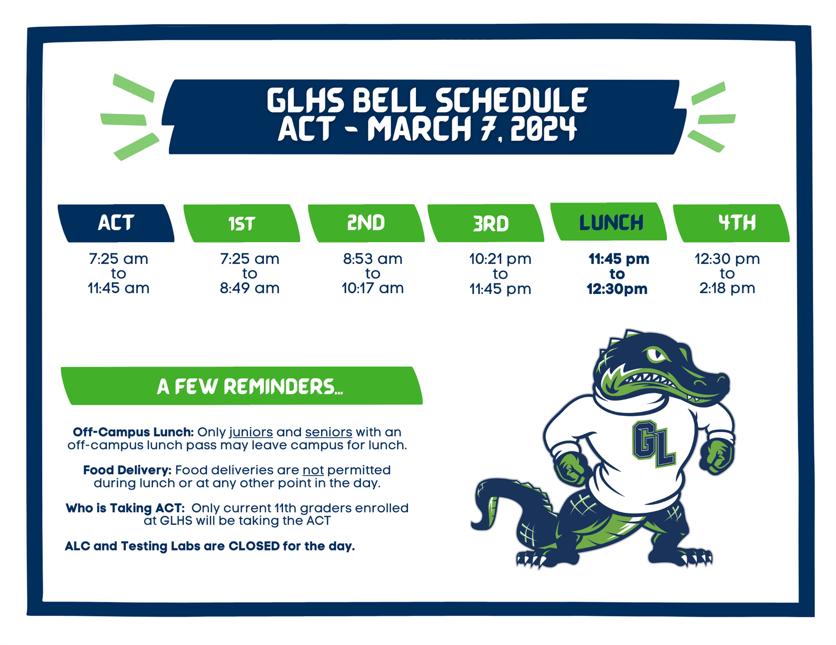 Calendar and Bell Schedules / Exam Schedules